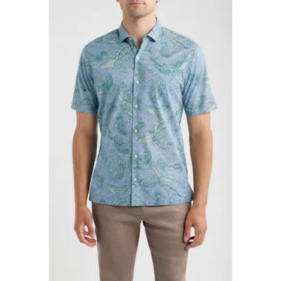Tori Richard Marine Mosaic Button Down Shirt In Blue