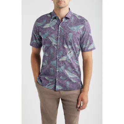 Tori Richard Marine Mosaic Button Down Shirt In Purple
