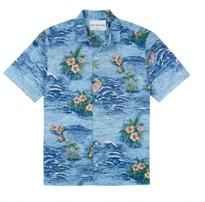 Tori Richard Men's Etched Scenic Shirt In Water In Blue
