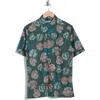 Tori Richard Monstellar Short Sleeve Cotton Button-up Shirt In Green