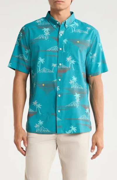 Tori Richard Oasis Short Sleeve Button-down Shirt In Blue