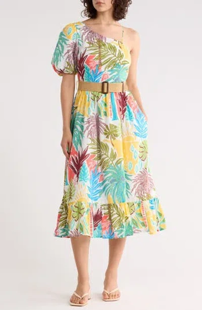 Tori Richard Pieces Of Paradise Rhiannon Puff Sleeve Cotton Maxi Dress In Multi