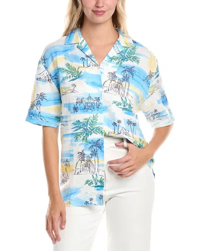 Tori Richard Postcards Ashby Linen-blend Blouse
