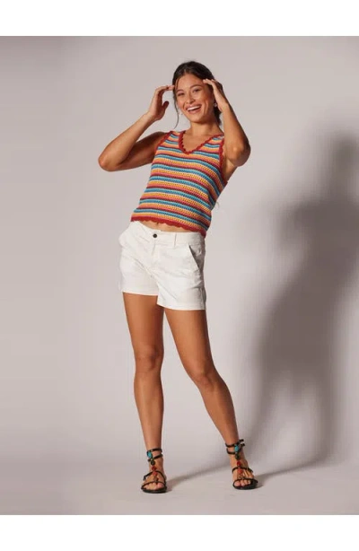 Tori Richard Rainbow Crochet Gianna Tank In Multi