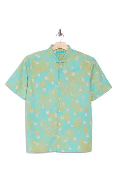 Tori Richard Seashell Story Short Sleeve Button-up Shirt In Seaspray