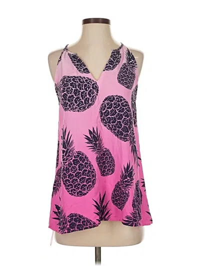 Pre-owned Tori Richard Sleeveless Top Pink Halter Neckline Tops