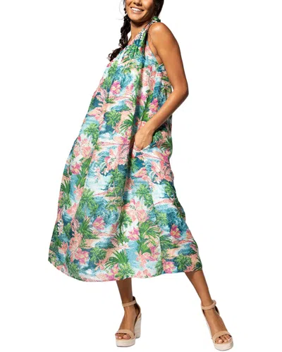 Tori Richard Stella Off Shoulder Dress In Green