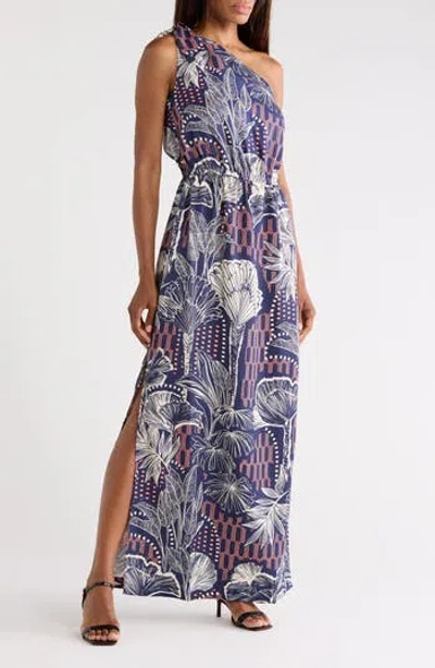 Tori Richard Urban Oasis Phillipa One-shoulder Dress In Multi