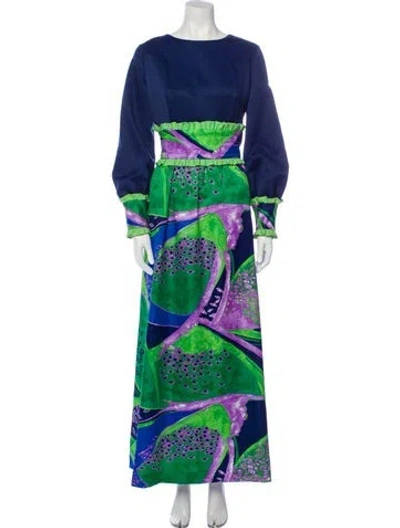 Pre-owned Tori Richard Vintage Long Dress In Blue