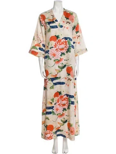 Pre-owned Tori Richard Vintage Long Dress In Neutral