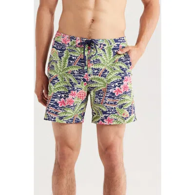 Tori Richard Waikiki Swim Trunks In Navy