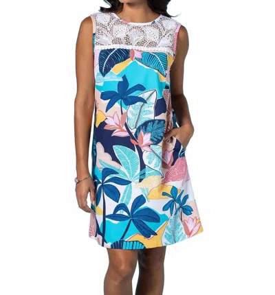 Tori Richard Womens New Day Lola Dress In Multi In Blue