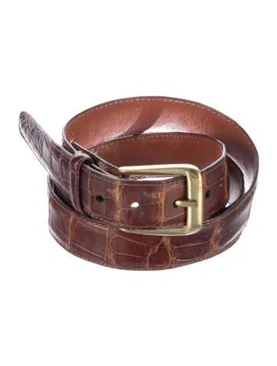 Pre-owned Torino Alligator Waist Belt In Brown