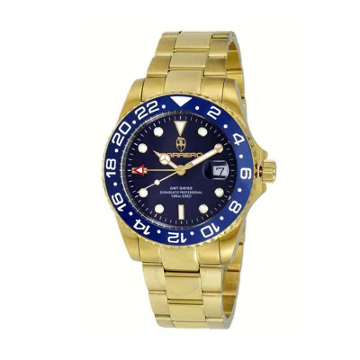 Torino Carrero C1g10bu-bubuj1 Gmt Blue Dial Men's Watch C1g10bu-bubuj In Gold