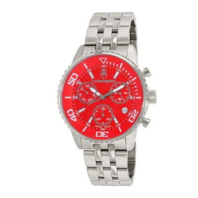 Torino Carrero Grandgraph Chronograph Quartz Red Dial Men's Watch C1s4343rdj In Red   / Silver