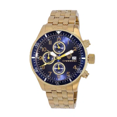 Torino Carrero Lasergraph Chronograph Quartz Blue Dial Men's Watch Cg17733buj In Blue/gold Tone