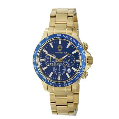 Torino Carrero Cg866bubuj1 Chronograph Tachymeter Blue Dial Men's Watch Cg866bubuj In Gold