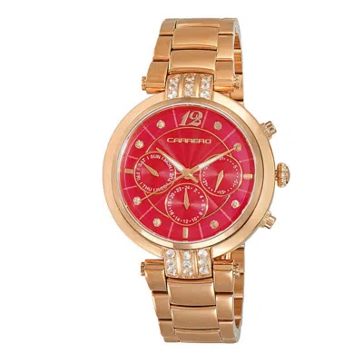 Torino Carrero Cl1r03 Red Dial Ladies Watch Cl1r03rdj In Red   / Rose