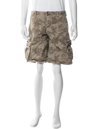 Pre-owned Torino Floral Print Cargo Shorts In Neutrals
