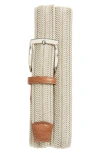 Torino Herringbone Woven Belt In Camel