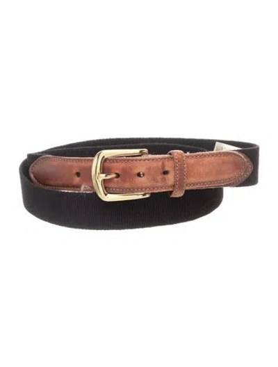 Pre-owned Torino Leather Trim Embellishment Belt In Black