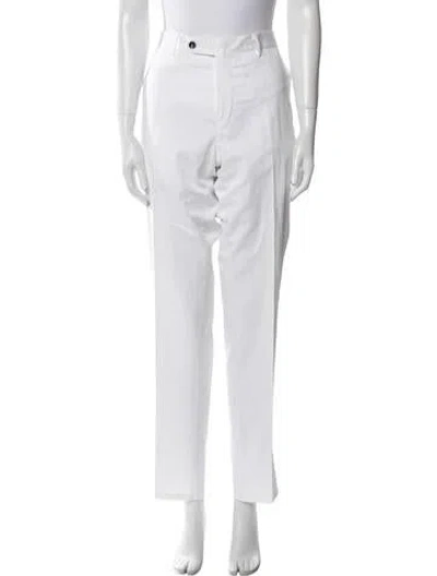 Pre-owned Torino Straight Leg Pants In White