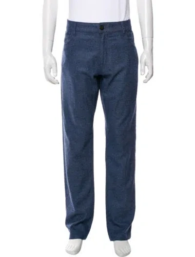 Pre-owned Torino Virgin Wool Pants In Blue