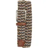 Torino Woven Belt In Blue/ Cream/ Brown