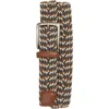 Torino Woven Belt In Blue/cream/brown