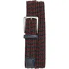 Torino Woven Belt In Navy/ Burgundy/ Grey