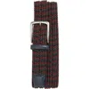 Torino Woven Belt In Navy/burgundy/grey