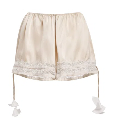 Torlowei Silk Lace Patsy Pyjama Shorts In White
