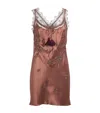 Torlowei Silk Patsy Mini Slip Dress In Brown