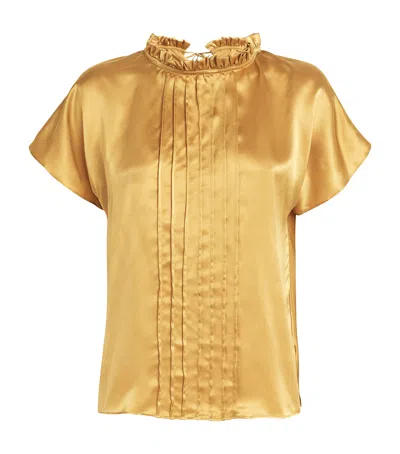 Torlowei Silk Satin Lily Top In Gold