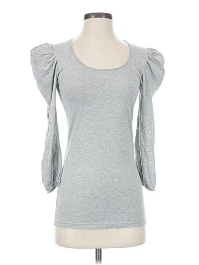 Pre-owned Torn By Ronny Kobo 3/4 Sleeve Top Gray Sweetheart Neckline Tops