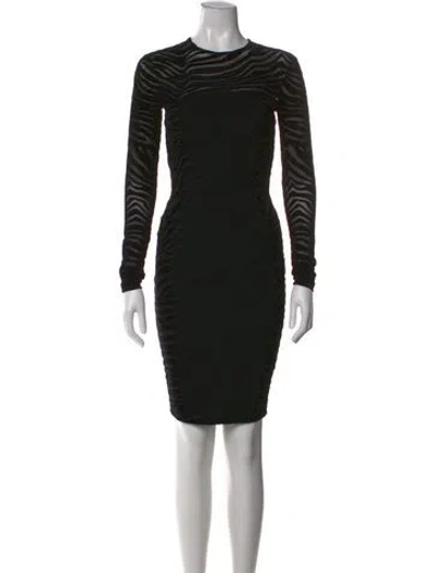 Pre-owned Torn By Ronny Kobo Animal Print Mini Dress In Black
