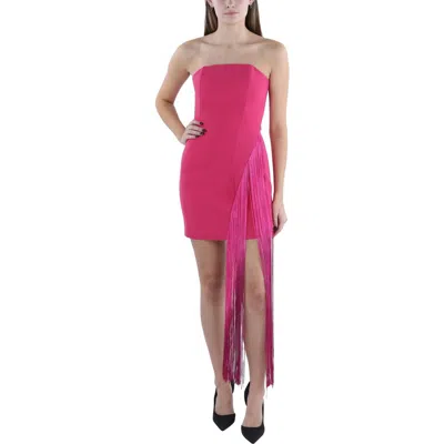 Torn By Ronny Kobo Capri Womens Strapless Fringe Cocktail And Party Dress In Pink