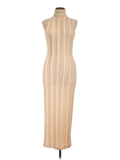 Pre-owned Torn By Ronny Kobo Cocktail Dress In Tan