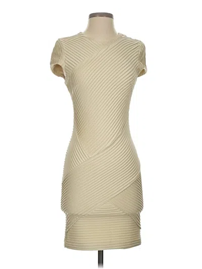 Pre-owned Torn By Ronny Kobo Cocktail Dress In Tan