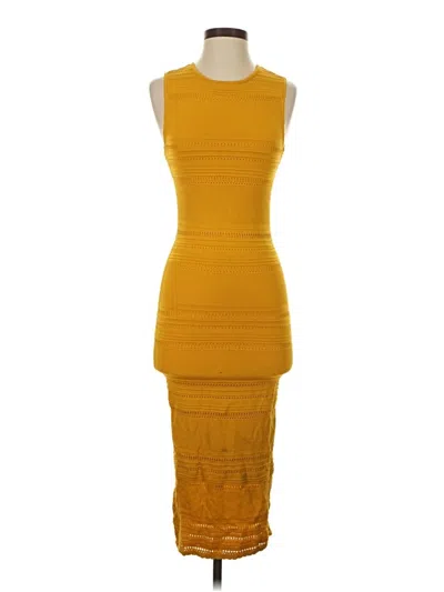 Pre-owned Torn By Ronny Kobo Cocktail Dress In Yellow