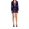 Torn By Ronny Kobo Linda Sequin Mini Dress In Deep Aubergine In Blue