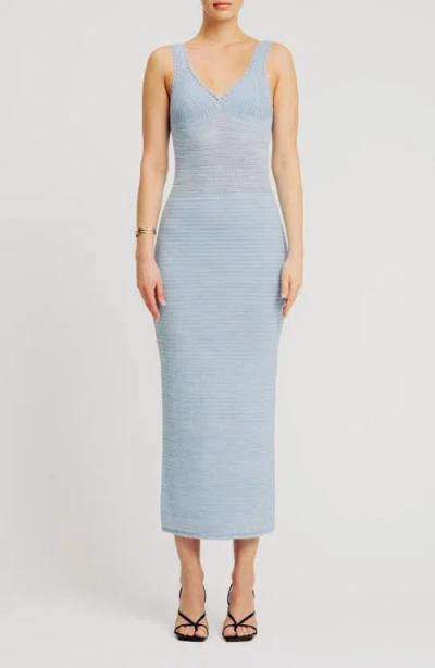 Torn By Ronny Kobo Madi Sleeveless Knit Dress In Blue