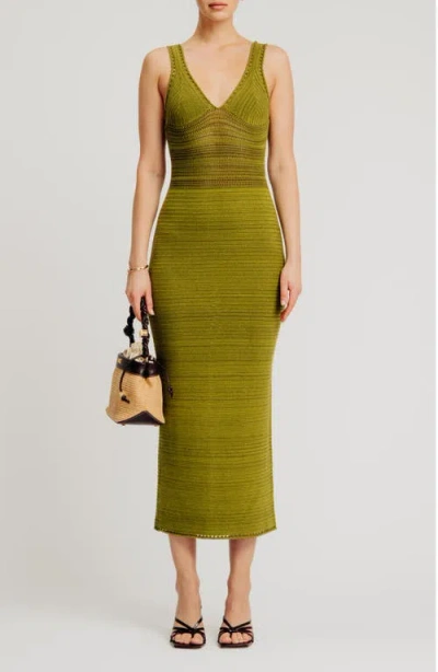 Torn By Ronny Kobo Madi Sleeveless Knit Dress In Green