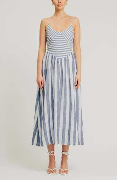 Torn By Ronny Kobo Melinda Stripe A-line Dress In Multi