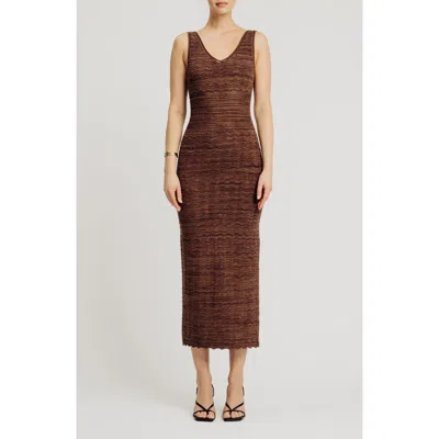 Torn By Ronny Kobo Mindy Sleeveless Knit Dress In Brown