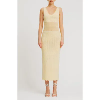 Torn By Ronny Kobo Mindy Sleeveless Knit Dress In Yellow