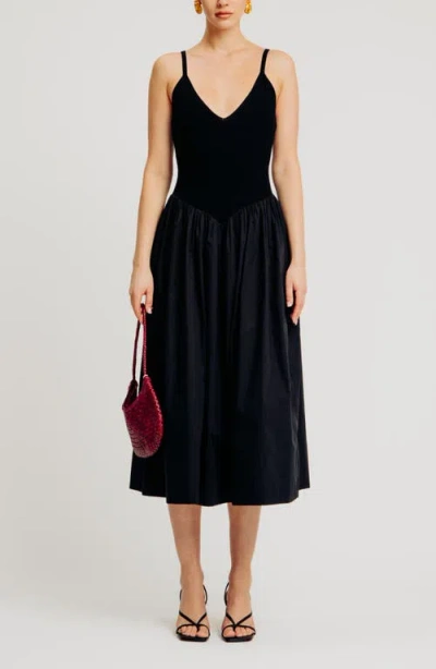 Torn By Ronny Kobo Monica Sleeveless A-line Dress In Black
