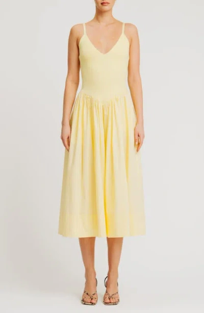 Torn By Ronny Kobo Monica Sleeveless A-line Dress In Yellow