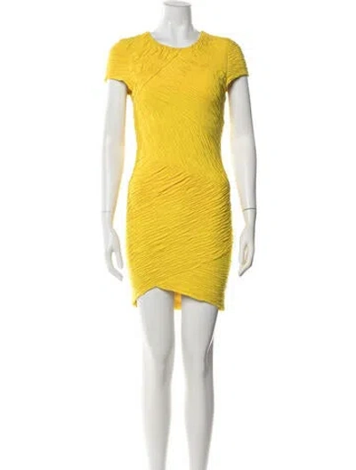Pre-owned Torn By Ronny Kobo Off-the-shoulder Mini Dress In Yellow