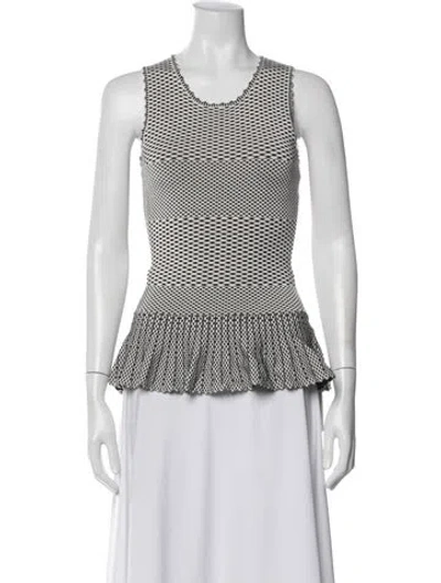 Pre-owned Torn By Ronny Kobo Patterned Crew Neck Top In Black